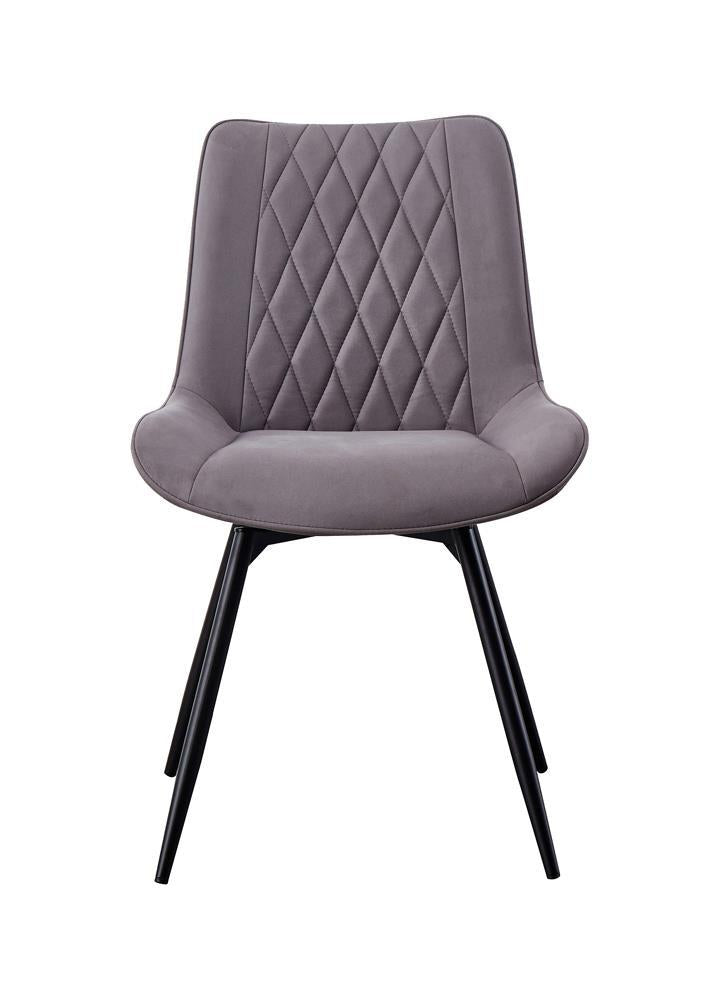 Diggs Upholstered Tufted Swivel Dining Chairs Grey and Gunmetal (Set of 2) - Furniture Center (NY)