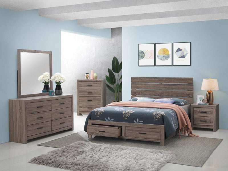 Brantford Eastern King Panel Bed Barrel Oak - Furniture Center (NY)
