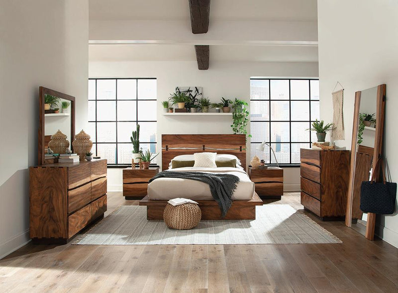 Winslow Queen Bed Smokey Walnut and Coffee Bean - Furniture Center (NY)