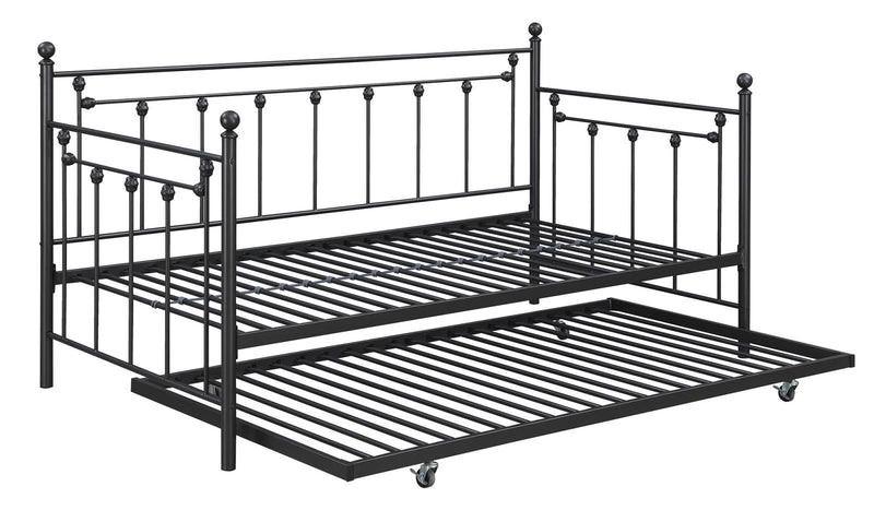 Nocus Spindle Metal Twin Daybed with Trundle - Furniture Center (NY)