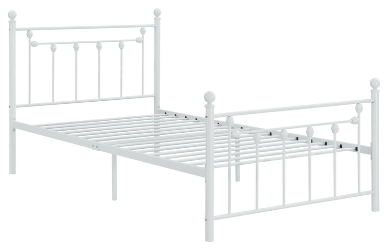Canon Full Metal Slatted Headboard Platform Bed - White - Furniture Center (NY)