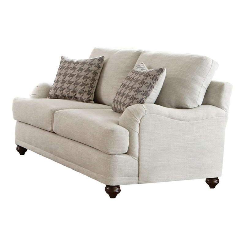 Glenn Cushion Back Loveseat Light Grey - Furniture Center (NY)