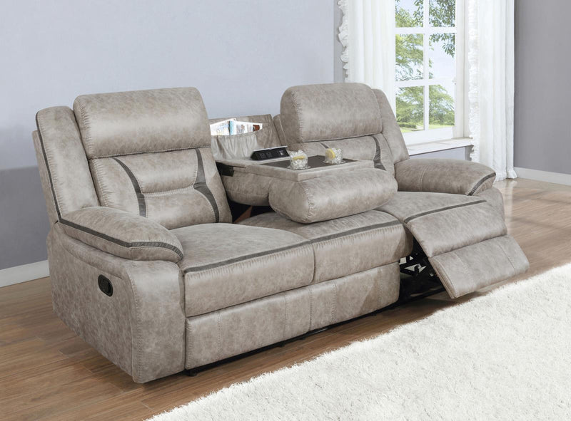 Greer Upholstered Tufted Back Motion Sofa - Furniture Center (NY)