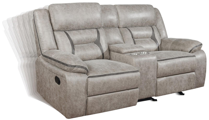 Greer Upholstered Tufted Back Glider Loveseat - Furniture Center (NY)