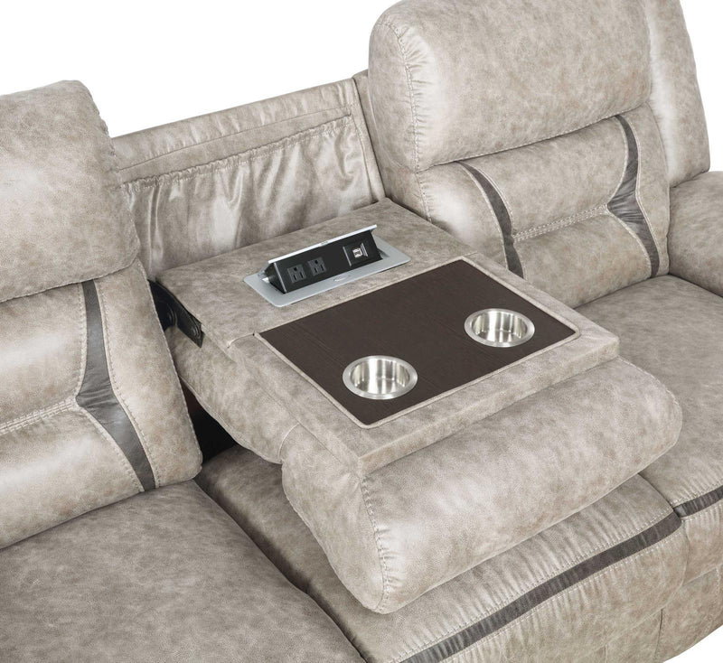 Greer Upholstered Tufted Back Motion Sofa - Furniture Center (NY)