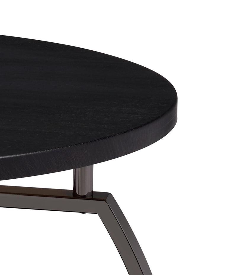 Dacre Round Coffee Table Dark Grey and Black Nickel - Furniture Center (NY)