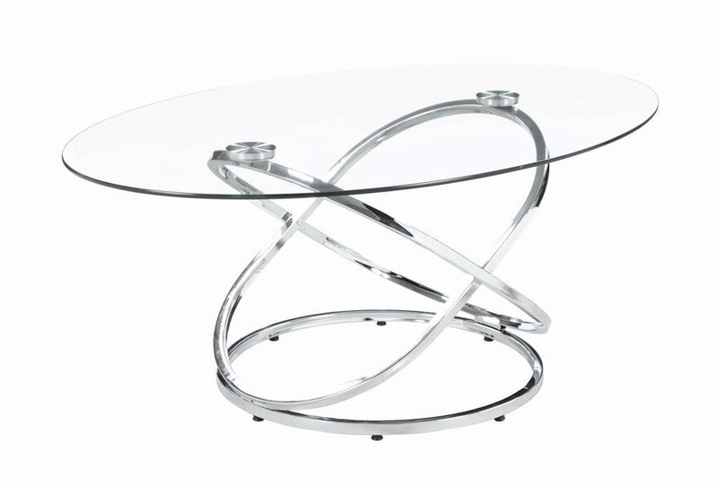 Warren 3-piece Occasional Set Chrome and Clear - Furniture Center (NY)