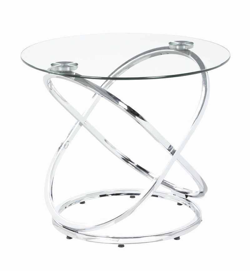 Warren 3-piece Occasional Set Chrome and Clear - Furniture Center (NY)