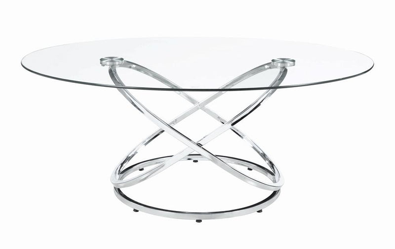 Warren 3-piece Occasional Set Chrome and Clear - Furniture Center (NY)