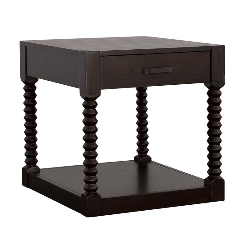 Meredith 1-drawer End Table Coffee Bean - Furniture Center (NY)