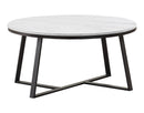 Hugo Round Coffee Table White and Matte Black - Furniture Center (NY)