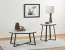 Hugo Round Coffee Table White and Matte Black - Furniture Center (NY)