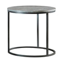 Lainey Faux Marble Round Top End Table Grey and Gunmetal - Furniture Center (NY)