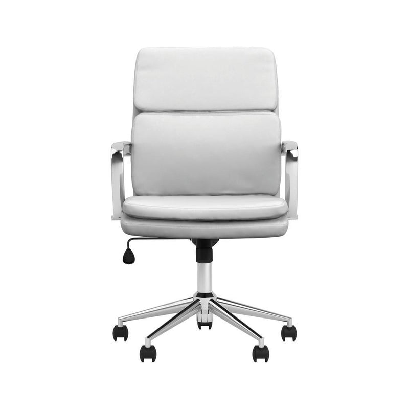 Ximena Standard Back Upholstered Office Chair White - Furniture Center (NY)