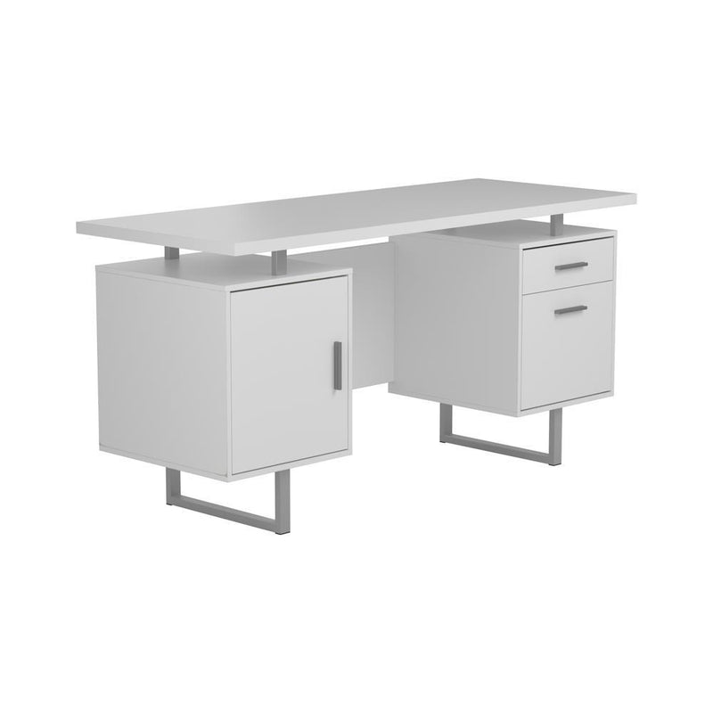 Lawtey Floating Top Office Desk Weathered Grey - Furniture Center (NY)