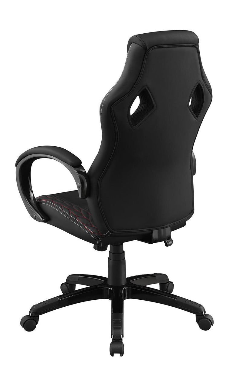 Carlos Arched Armrest Upholstered Office Chair Black - Furniture Center (NY)