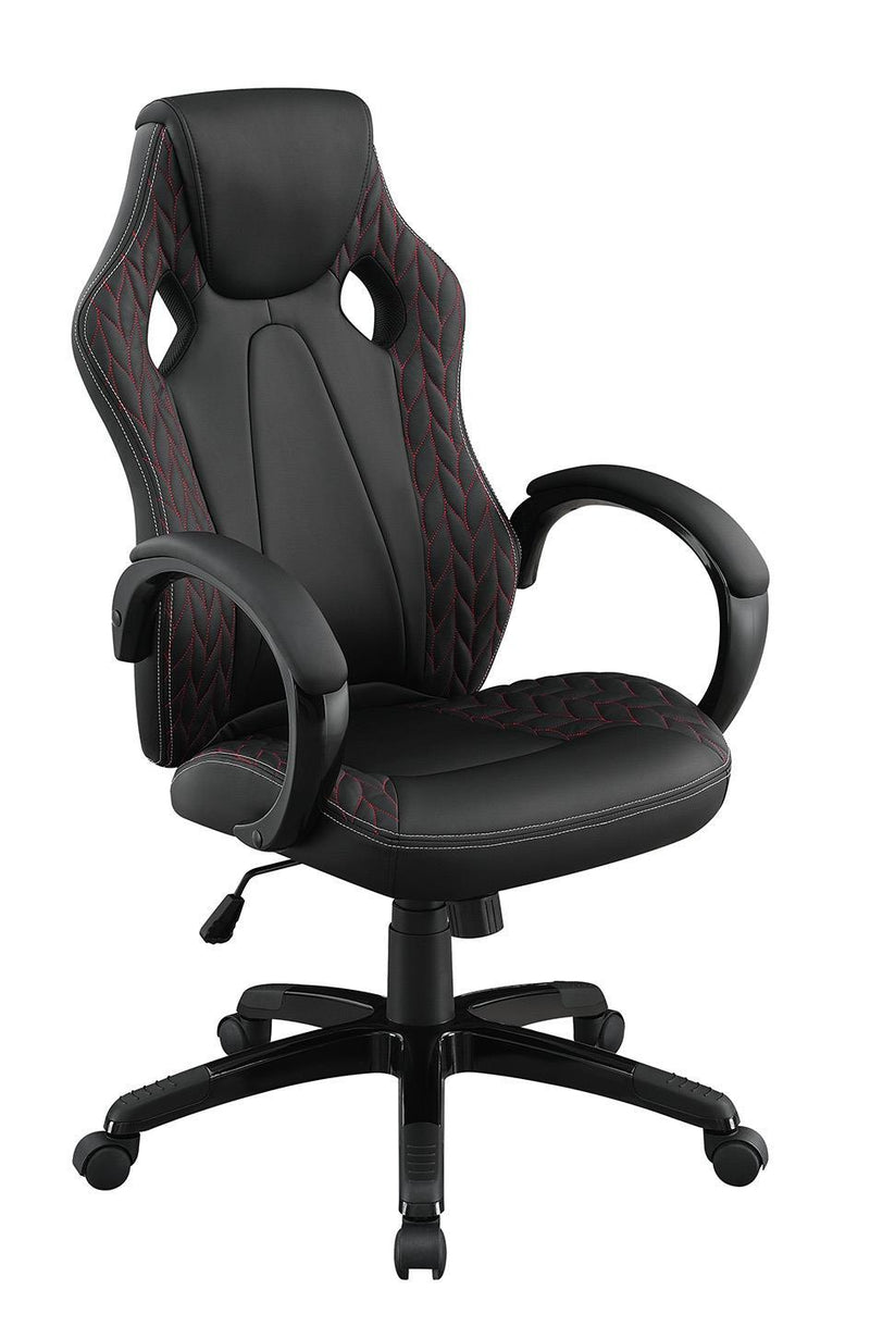 Carlos Arched Armrest Upholstered Office Chair Black - Furniture Center (NY)