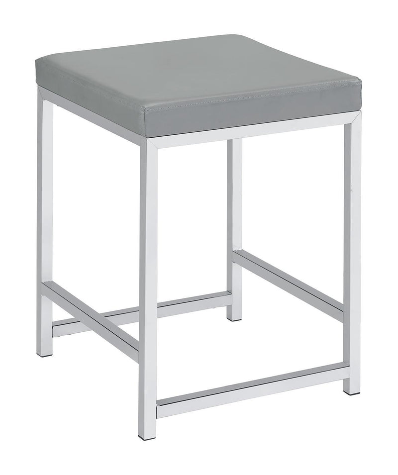 Umbridge Upholstered Square Padded Cushion Vanity Stool - Furniture Center (NY)