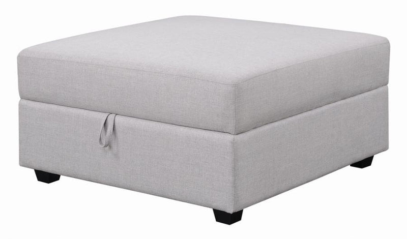 Cambria Upholstered Square Storage Ottoman Grey - Furniture Center (NY)