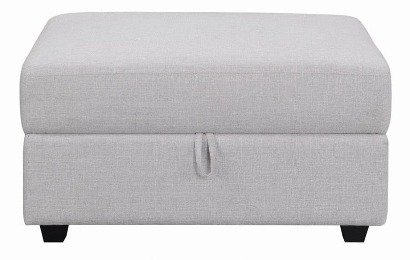 Cambria Upholstered Square Storage Ottoman Grey - Furniture Center (NY)
