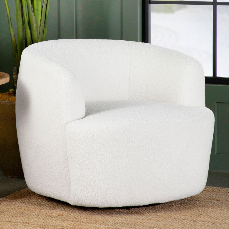 Hudson Upholstered Swivel Chair Natural - Furniture Center (NY)