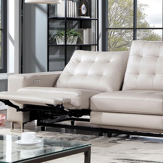 ABBERTON Power Loveseat, Beige - Furniture Center (NY)