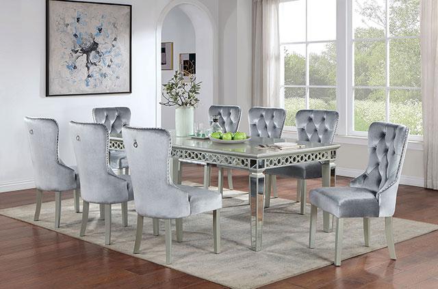 ADALIA Dining Table, Silver - Furniture Center (NY)