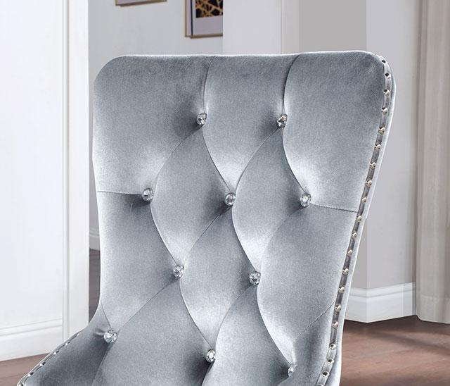 ADALIA Wingback Chair (2/CTN), Silver/Dark Gray - Furniture Center (NY)
