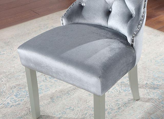 ADALIA Wingback Chair (2/CTN), Silver/Dark Gray - Furniture Center (NY)