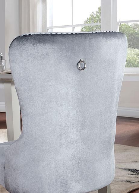 ADALIA Wingback Chair (2/CTN), Silver/Dark Gray - Furniture Center (NY)