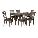 Adia 7 Pc Dinning Table Set Grey & Brown - Furniture Center (NY)