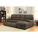 ALCESTER Brown & Gray Sectional w/ Sleeper, Ash