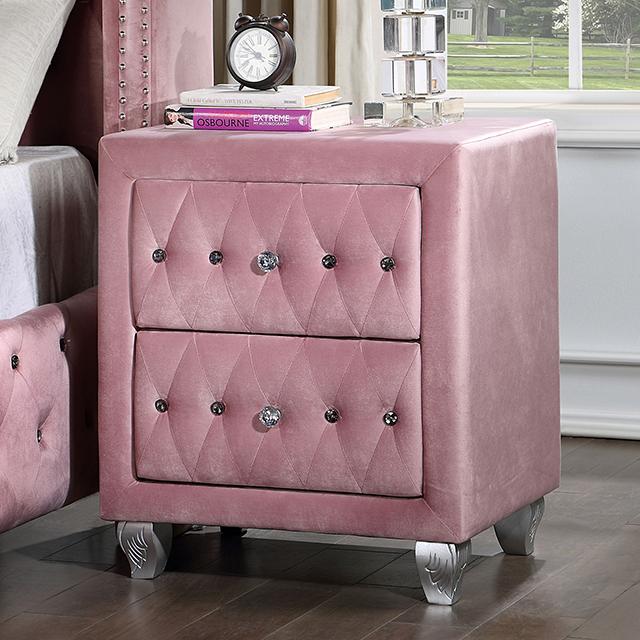 ZOHAR Night Stand, Pink - Furniture Center (NY)