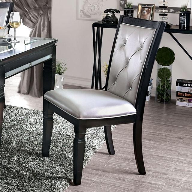Alena Black/Silver Side Chair (2/CTN) - Furniture Center (NY)