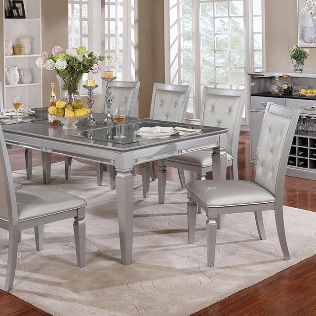 Alena Silver Dining Table - Furniture Center (NY)