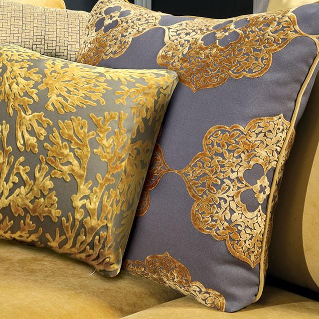 Wolver Gold/Gray Chair, Gold - Furniture Center (NY)