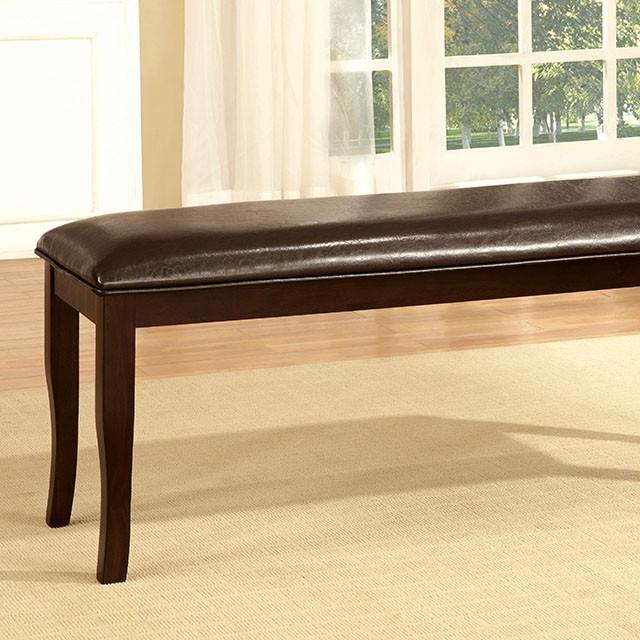 Woodside Dark Cherry/Espresso Bench - Furniture Center (NY)