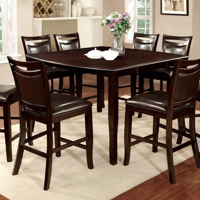 WOODSIDE II Dark Cherry/Espresso Counter Ht. Table w/ 18" Leaf - Furniture Center (NY)