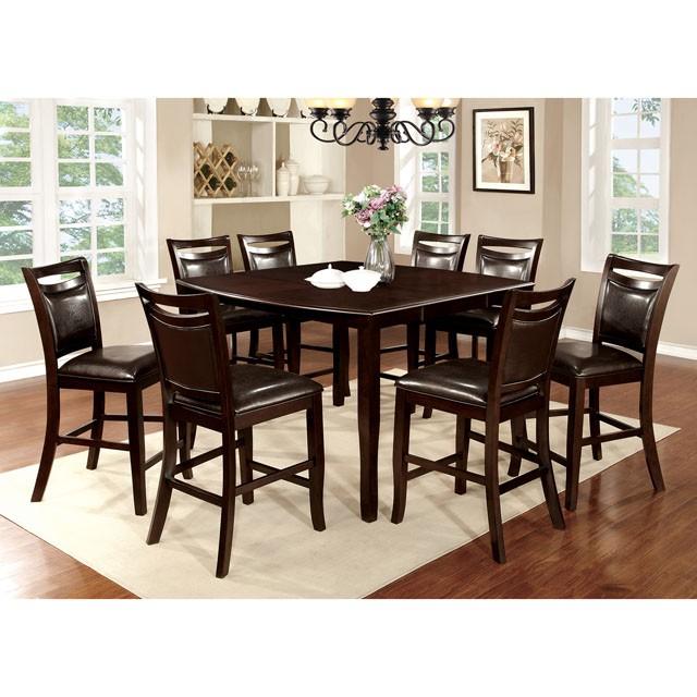 WOODSIDE II Dark Cherry/Espresso Counter Ht. Table w/ 18" Leaf - Furniture Center (NY)