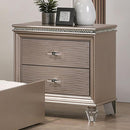 ALLIE Night Stand Beige & Rose Gold - Furniture Center (NY)