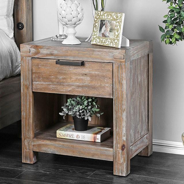 Wynton Weathered Light Oak Night Stand - Furniture Center (NY)