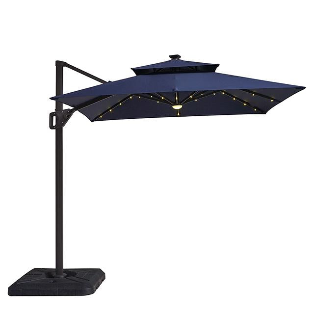 Xico 8 Ft Square Umbrella w/ Double Top w/ LED Light + 37" Large Base - Furniture Center (NY)