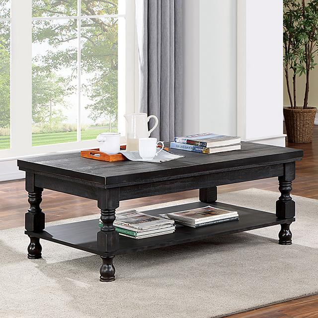 CALANDRA Coffee Table, Antique Black - Furniture Center (NY)