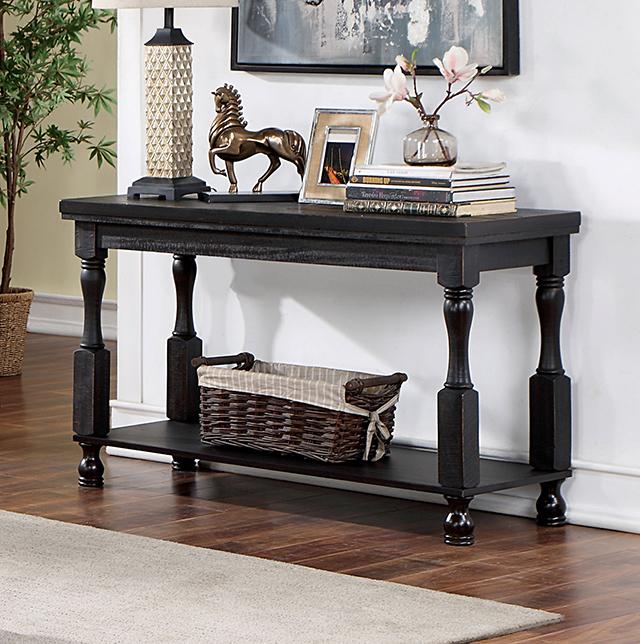 CALANDRA Sofa Table, Antique Black - Furniture Center (NY)