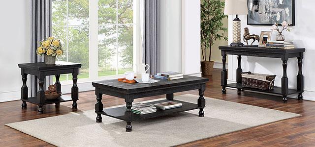 CALANDRA Coffee Table, Antique Black - Furniture Center (NY)