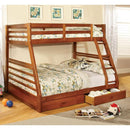 California II Cherry Twin/Full Bunk Bed w/ 2 Drawers Cherry, Walnut, Grey, &Oak - Furniture Center (NY)