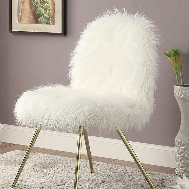 Caoimhe White/Gold Accent Chair - Furniture Center (NY)