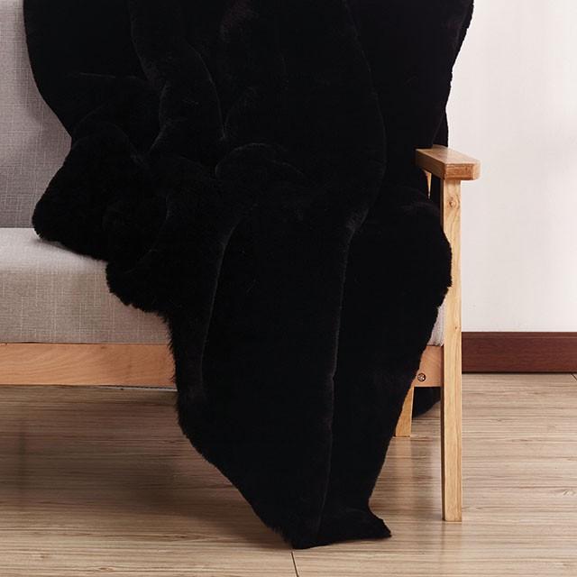 Caparica Black Throw, Black - Furniture Center (NY)