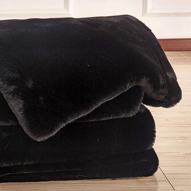 Caparica Black Throw, Black - Furniture Center (NY)
