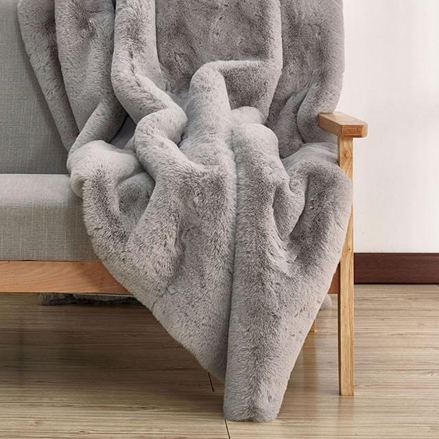 Caparica Silver Throw, Silver - Furniture Center (NY)